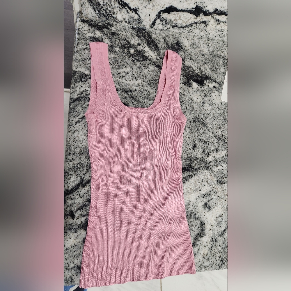Zimmermann Pink Ribbed Tank Top